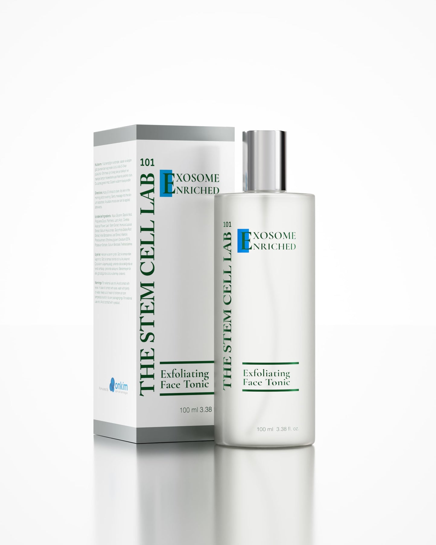 The Stem Cell Lab 101 Exfoliating Face Tonic, Exosome Enriched, 100 ml, 3.38 fl oz