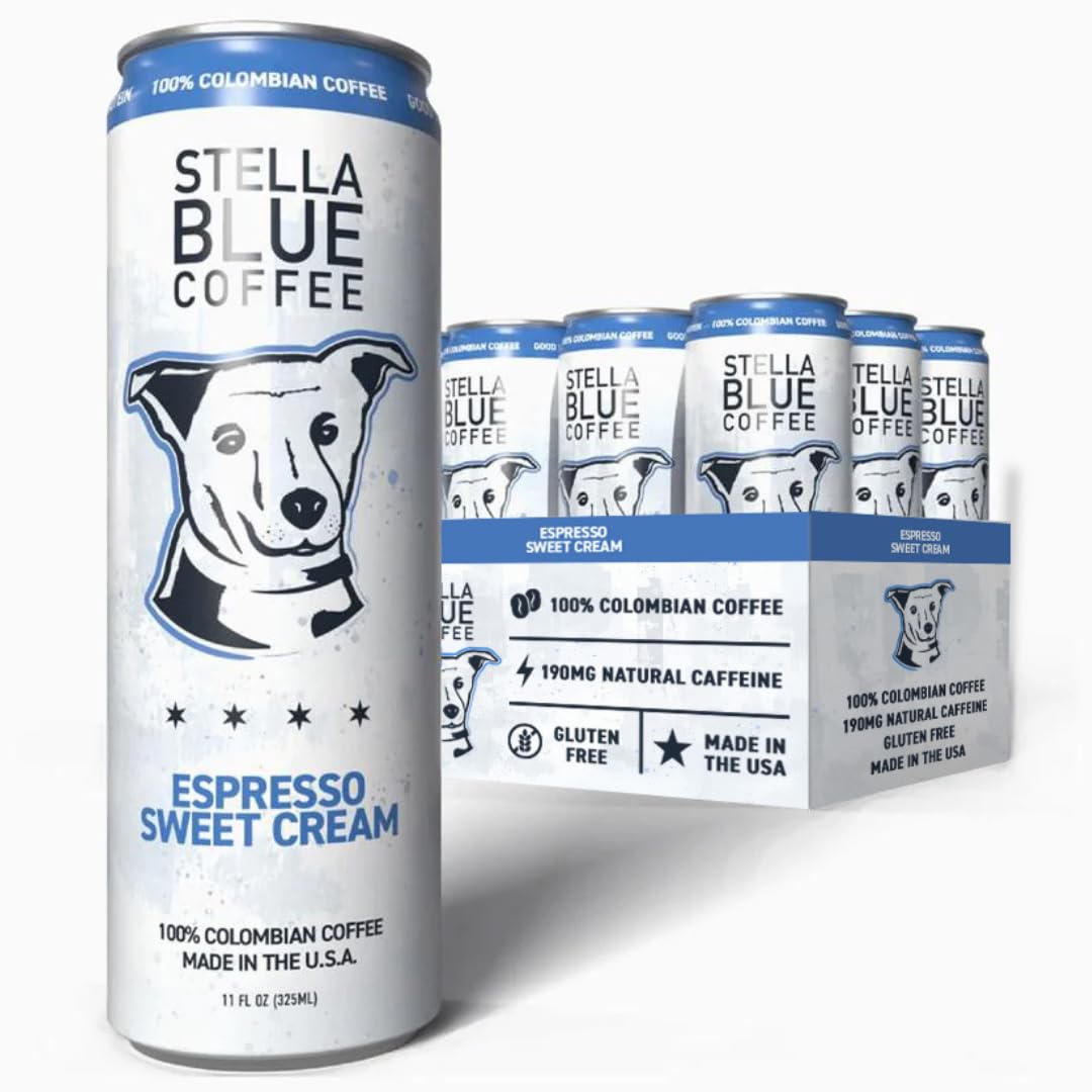 Espresso Sweet Cream Latte Cans, Colombian Coffee Beans, 11oz Can, 12-Pack