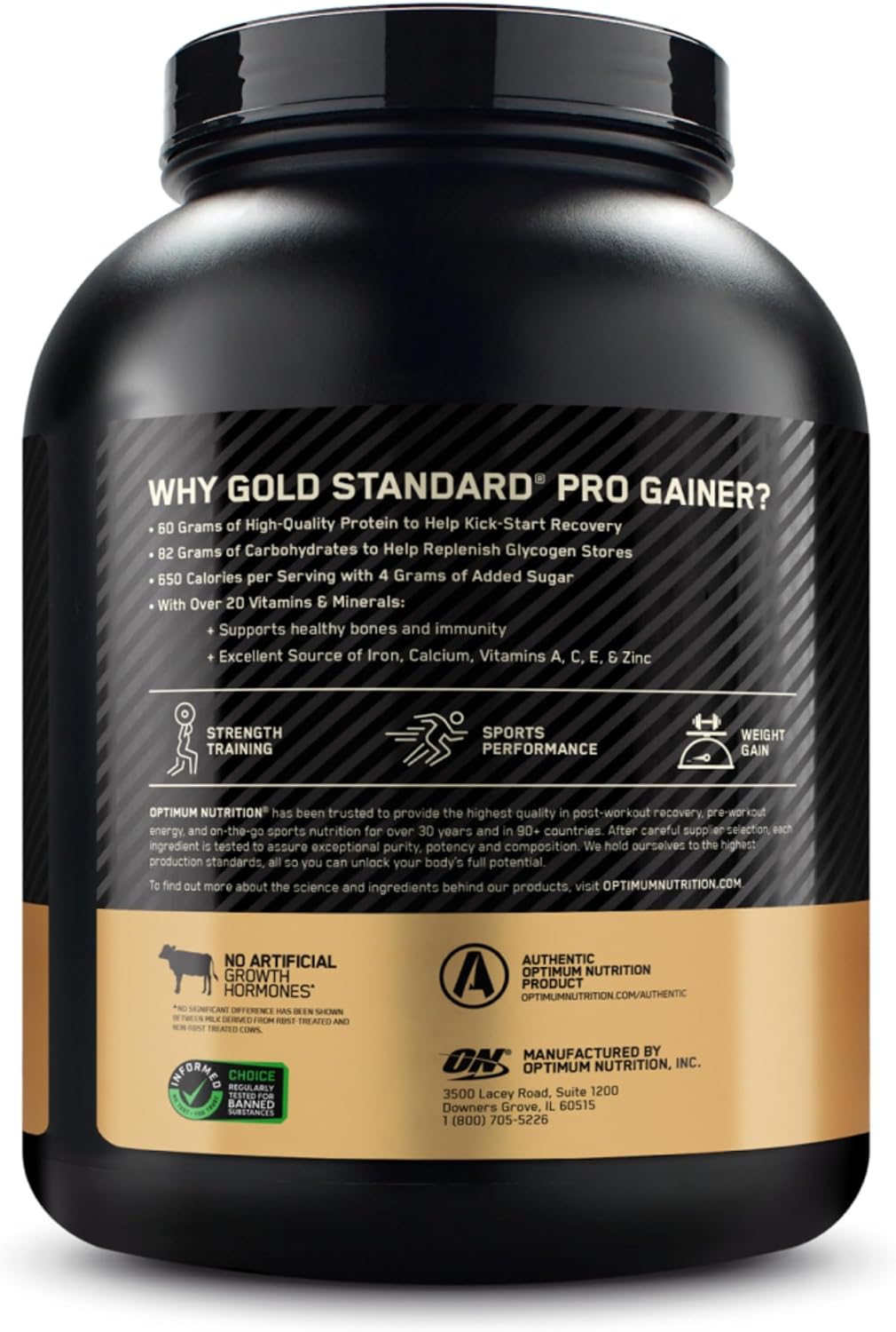 Optimum Nutrition Gold Standard Pro Gainer Protein, Vanilla Custard, 5 LB