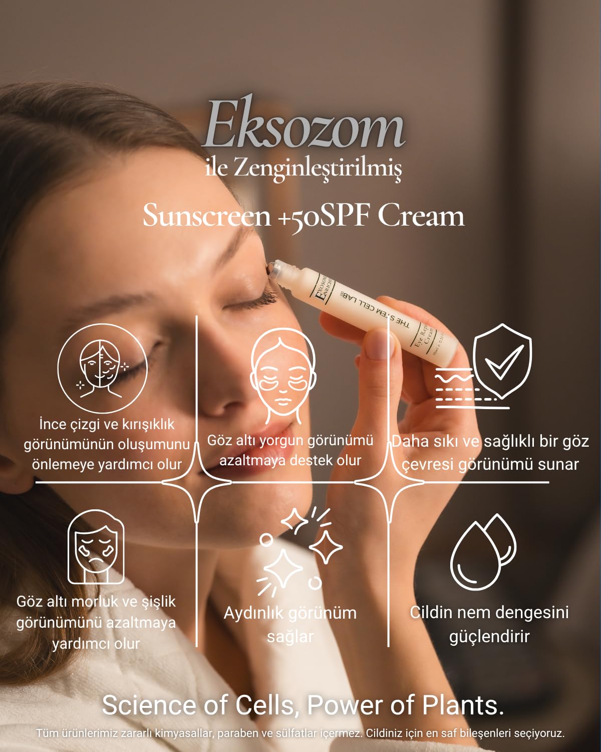 The Stem Cell Lab Exosome Enriched Eye Cream, with CICA Exosome, Caffeine and Niacinamide, 0.33 fl oz