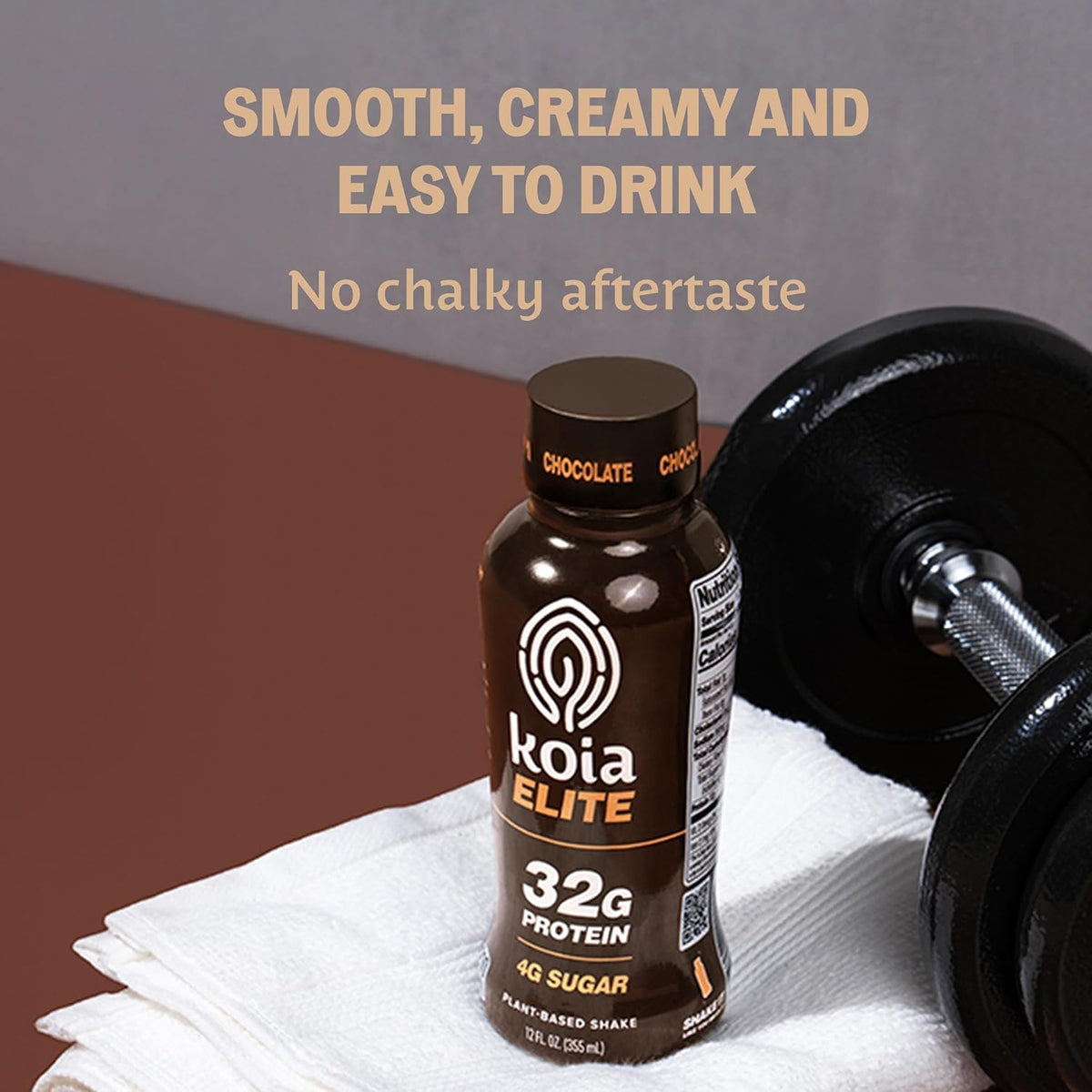 Koia Elite, Plant-Based Protein Shake with Prebiotic Fiber, Chocolate