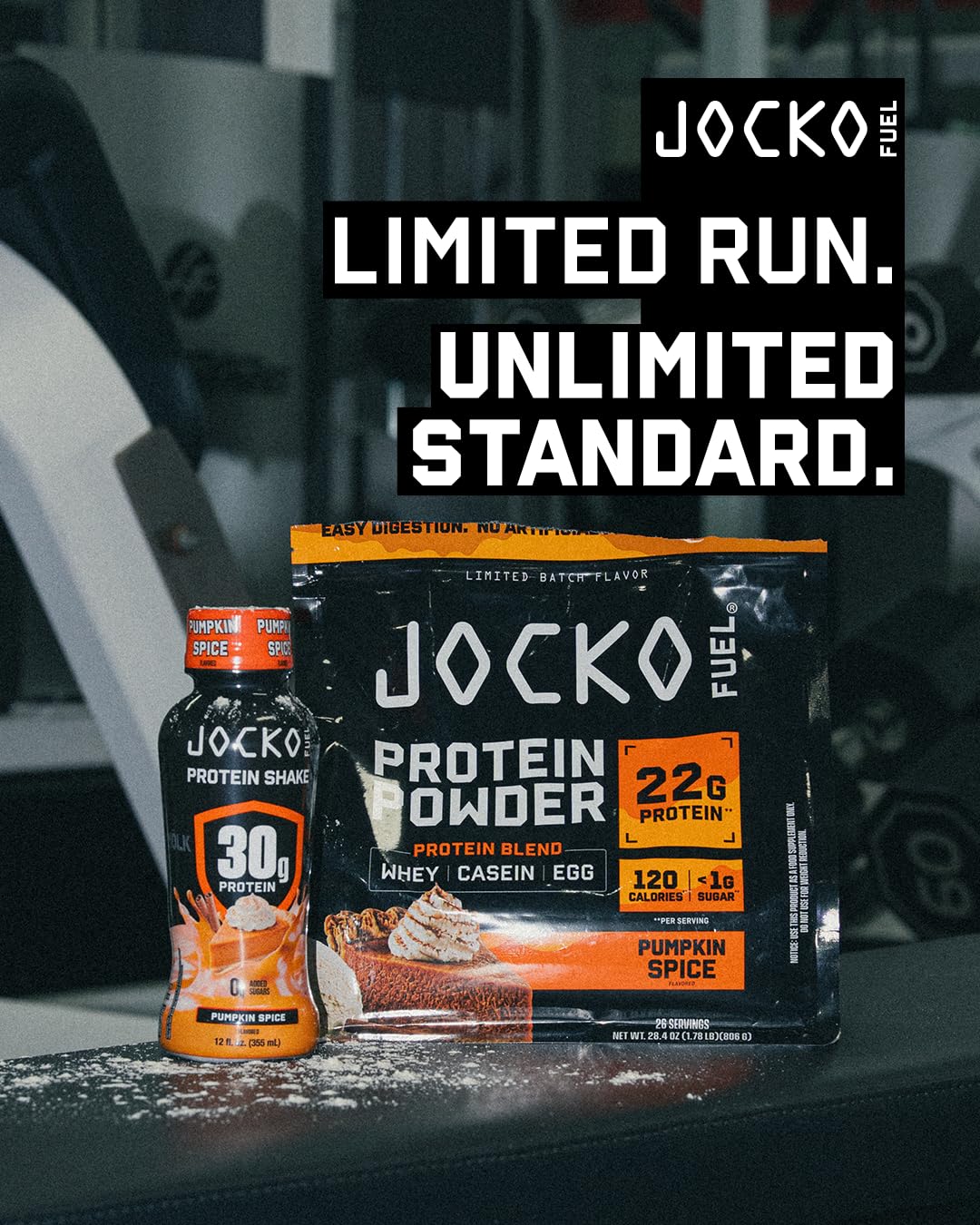 Jocko Fuel High Protein Shakes, Pumpkin Spice, 12 fl oz | 12 Pack