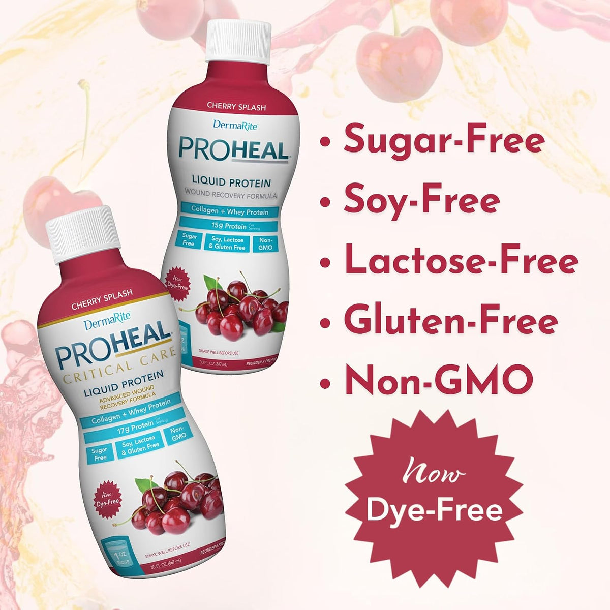 DermaRite ProHeal Protein Supplement, 30 oz, 2 ct