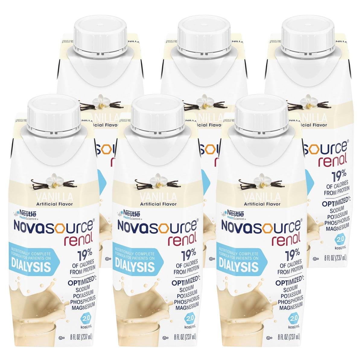 NOVASOURCE Renal Strawberry Dialysis Protein Shake, 8 Fl Oz, 24pk