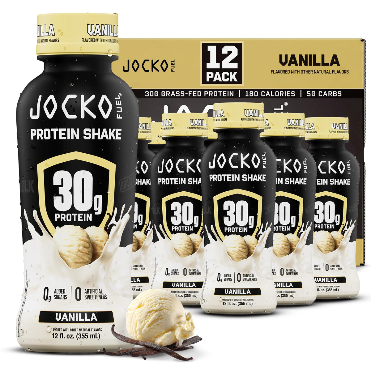 Jocko Fuel High Protein Shakes, Pumpkin Spice, 12 fl oz | 12 Pack