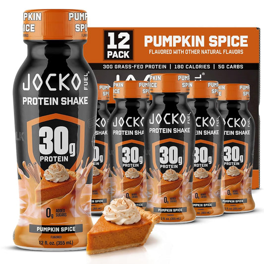 Jocko Fuel High Protein Shakes, Pumpkin Spice, 12 fl oz | 12 Pack