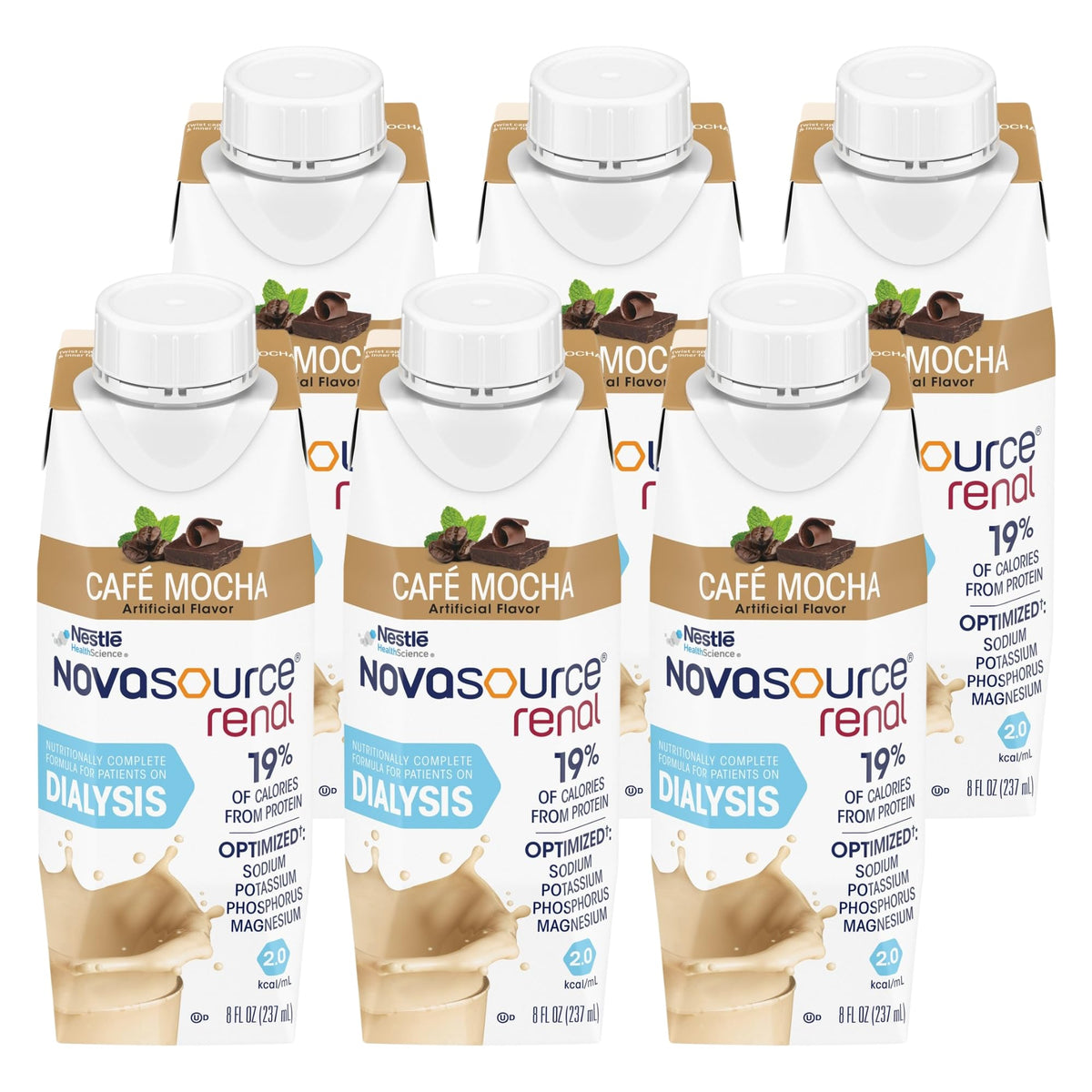 NOVASOURCE Renal Strawberry Dialysis Protein Shake, 8 Fl Oz, 24pk