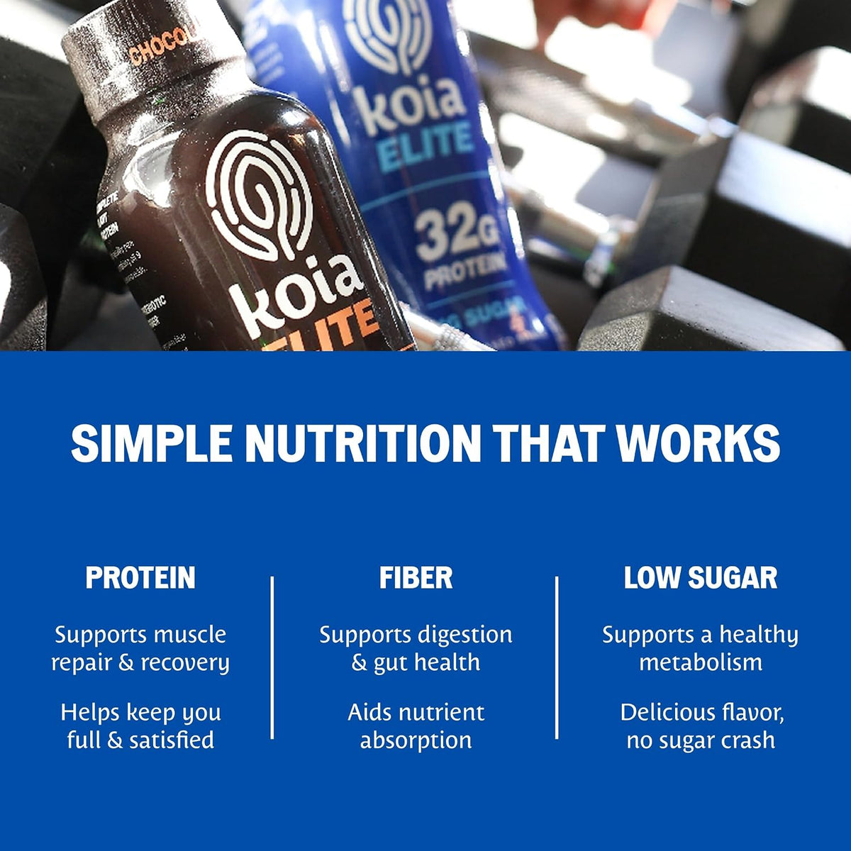 Koia Elite, Plant-Based Protein Shake with Prebiotic Fiber, Vanilla
