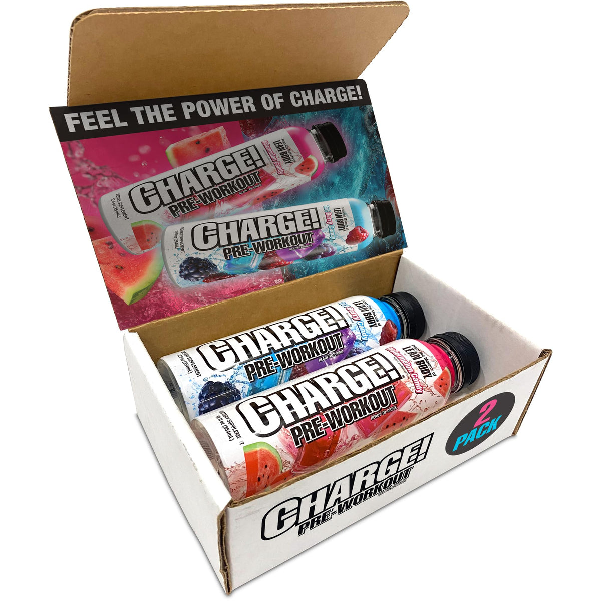 LABRADA Charge Pre Workout Watermelon Candy RTD Drink – Pump, Energy, Endurance Formula with 10g Glycerol, 6g L-Citrulline Malate, 4g Beta Alanine, 300mg Caffeine, + Total Hydration, 12 Servings